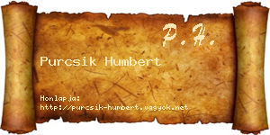 Purcsik Humbert névjegykártya